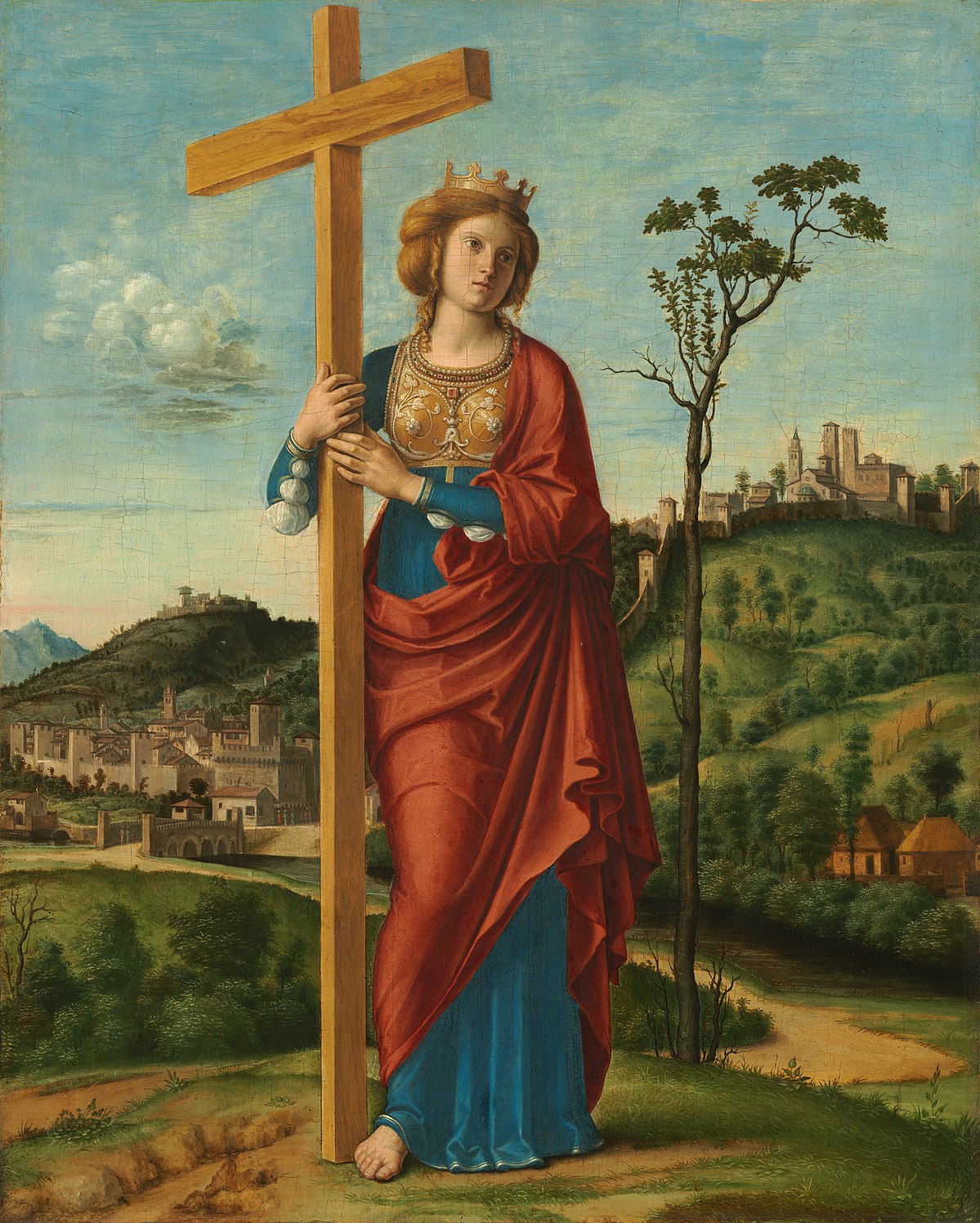 Bức “Thánh nữ Helena", Cima da Conegliano vẽ năm 1495, khổ 32,5 x 40cm.