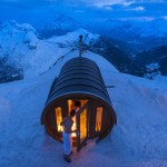 Một phòng sauna trên đỉnh dãy Dolomites thuộc hệ thống Alps - © Stefano Zardini